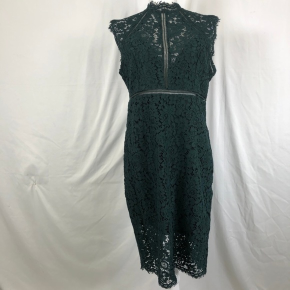 Bardot Dresses & Skirts - Bardot Lace Sheath Forest Green Dress